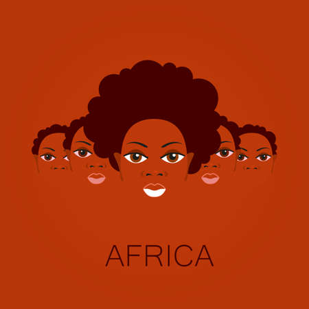 Portrait of Africans. Template design idea for the illustrations, posters on African themes.のイラスト素材