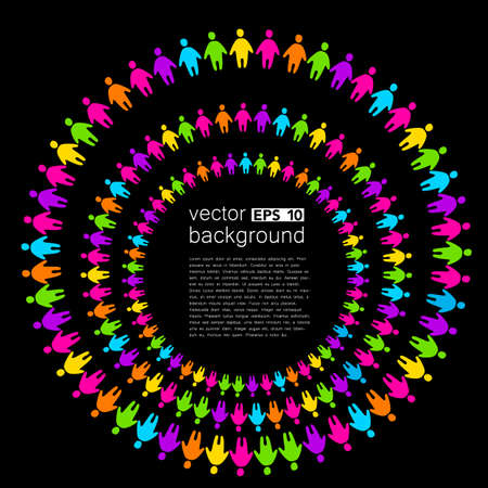 Background template with colorful people. Design template concept for global organizations, companies, foundations, associations, unions.のイラスト素材