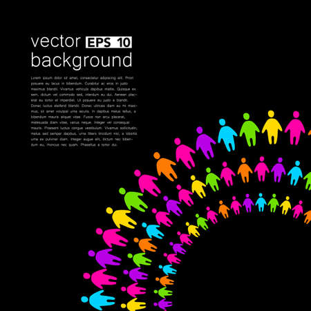 Background template with colorful people. Design template concept for global organizations, companies, foundations, associations, unions.のイラスト素材