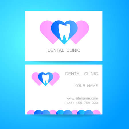 Dental Clinic. Template design of corporate identity. Business Card.のイラスト素材