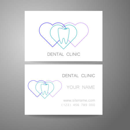 Dental Clinic. Template design of corporate identity. Business Card.のイラスト素材