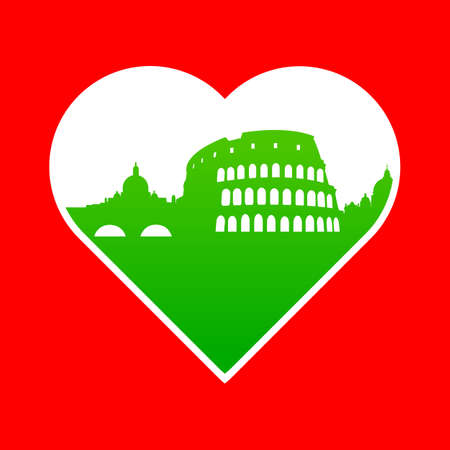 I love Italy - template for the sign. The idea for the label design, printing on clothing, decor souvenirs.のイラスト素材