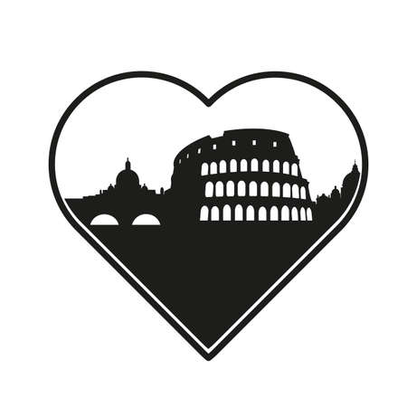 I love Italy - template for the sign. The idea for the label design, printing on clothing, decor souvenirs.のイラスト素材