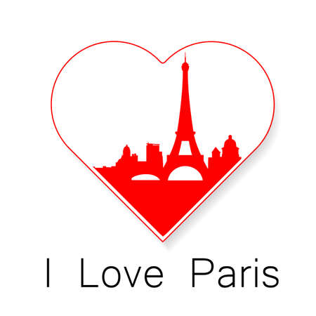 I love Paris - the template for the sign. The idea for the label design, printing on clothing, decor souvenirs.のイラスト素材
