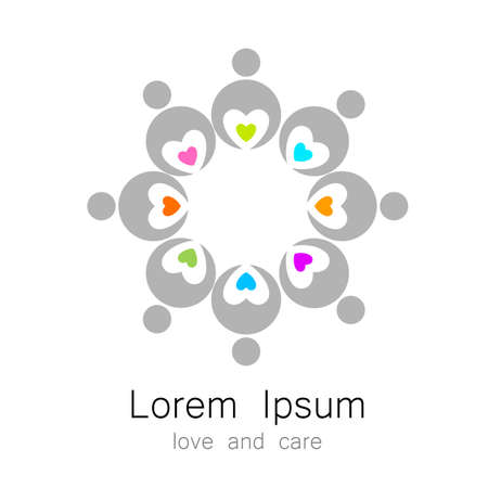 template - persons with a heartsのイラスト素材