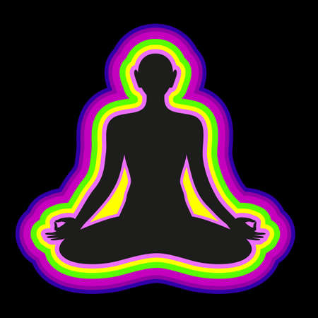 Yoga - sign template . The idea of the logo for yoga, spirituality, esoteric, meditation etc..のイラスト素材