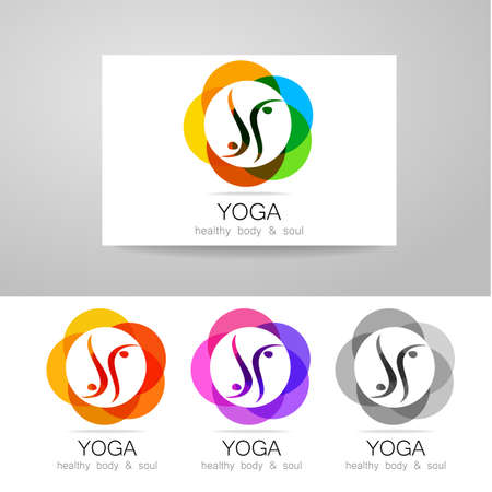 Yoga - template logo. Sign of yoga asana.のイラスト素材