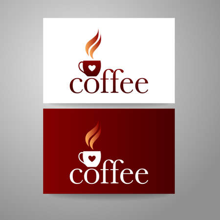 Coffee logo. Corporate identity design for coffee house, coffee shop, bar, etc. Template design business card.のイラスト素材