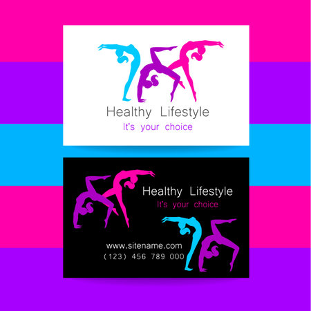 Fitness logo. Corporate design template business card sports club, fitness center, beauty salon and others.のイラスト素材