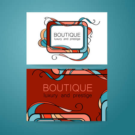 Boutique logo. Template design of corporate identity for the prestigious high-end salon,  brand, restaurant, store, spa and etc.のイラスト素材