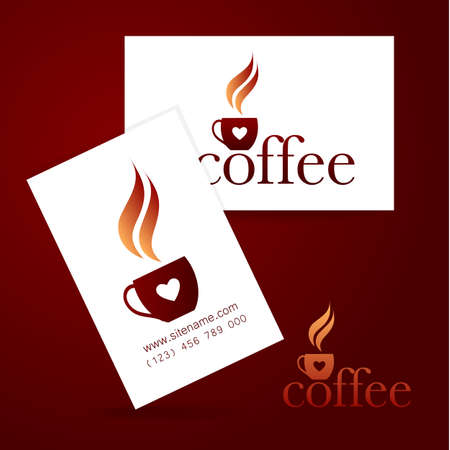 Coffee logo. Corporate identity design for coffee house, coffee shop, bar, etc. Template design business card.のイラスト素材