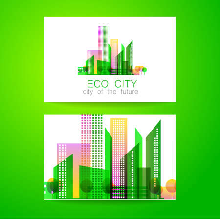 Eco city - logo. Template concept of corporate identity.のイラスト素材