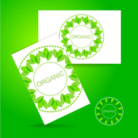 Sign of the organic product. Template logo for organic products and goods.のイラスト素材