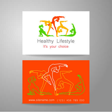 Fitness logo. Corporate design template business card sports club, fitness center, beauty salon and others.のイラスト素材