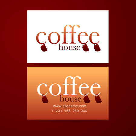 Coffee logo. Corporate identity design for coffee house, coffee shop, bar, etc. Template design business card.のイラスト素材