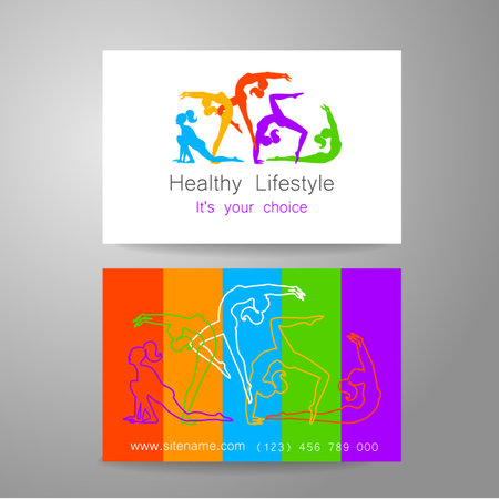 Fitness logo. Corporate design template business card sports club, fitness center, beauty salon and others.のイラスト素材