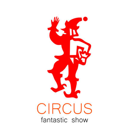 Circus - template logo. Show of clowns.のイラスト素材