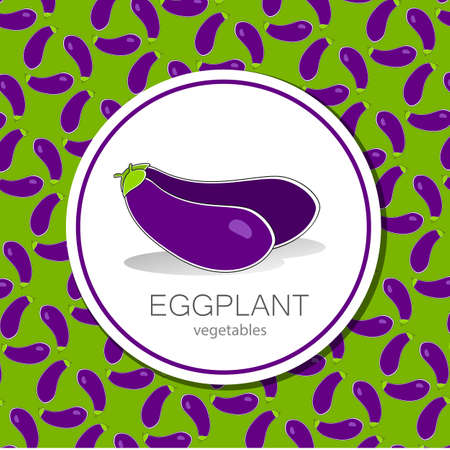 Eggplant. Vector pattern. Label. The idea for the packaging or sticker.のイラスト素材