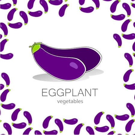 Eggplant. Vector sign. Label. The idea for the packaging or sticker.のイラスト素材