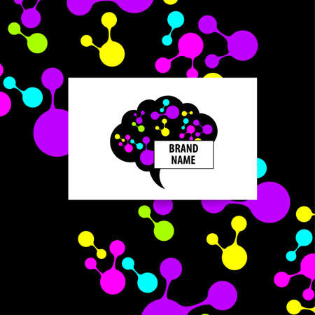 Brain - Template design sign of the brain and neural connections. Brainstorming logotype concept icon.のイラスト素材