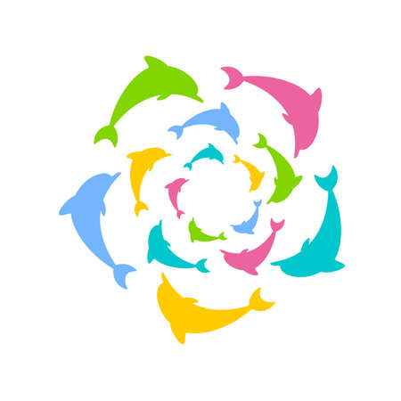 Dolphin. Template design for the company.のイラスト素材