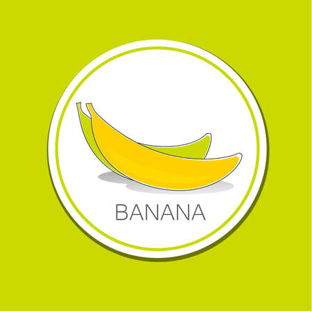 Banana. Vector sign of fruit. Label. The idea for the packaging or sticker.のイラスト素材