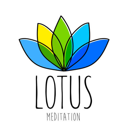Lotus Meditation - sign design template. meditation room, yoga studio, a spa center etc..のイラスト素材