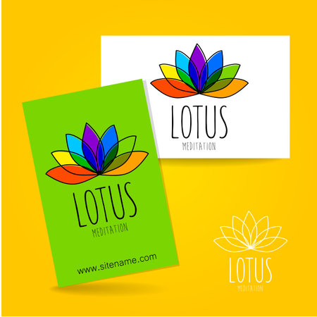 Lotus Meditation - sign design template. Logo meditation room, yoga studio, a spa center etc..のイラスト素材
