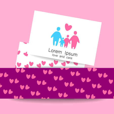 Family - template  and icons. Vector design for corporate identity. The idea for the social sign.のイラスト素材