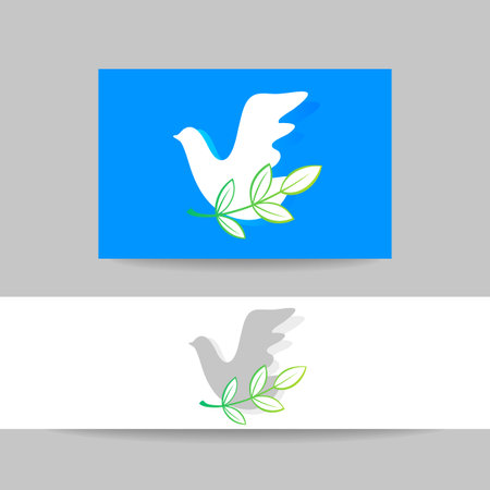 Dove - design template. White dove - peace symbol.のイラスト素材