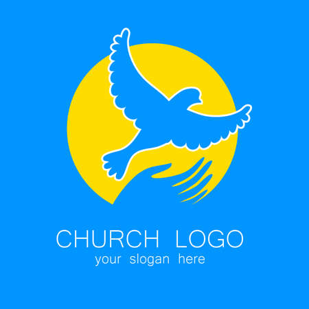 Church logo -  design template. Template logo for churches and Christian or organizations. Church name, church icon,  christian logo,  religion logo.のイラスト素材