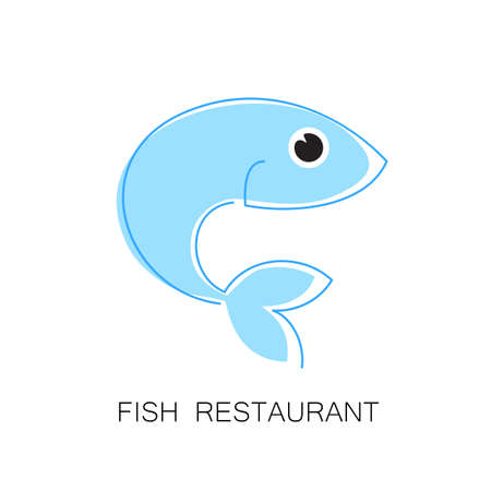 Fish restaurant   template. Template for branding identity fish restaurant, market, seafood menu card, invitations. Vector illustration.のイラスト素材