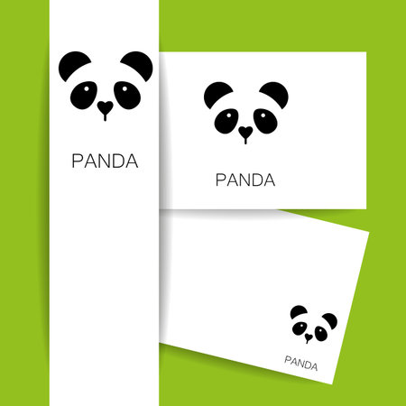 Panda design identity presentation template. Asian bearのイラスト素材