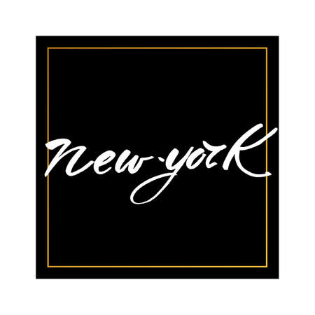 New York city  lettering design template. New York inscription. Print for t-short. Handwritten quote. Vector illustration.のイラスト素材