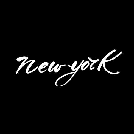 New York city  lettering design template. New York inscription. Handwritten quote. Vector illustration.のイラスト素材