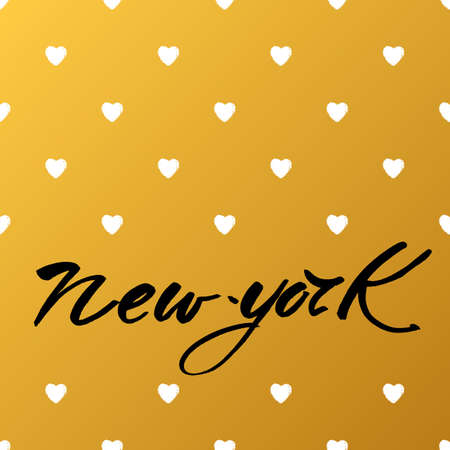 New York city  lettering design template. New York inscription. Handwritten quote. Vector illustration.のイラスト素材