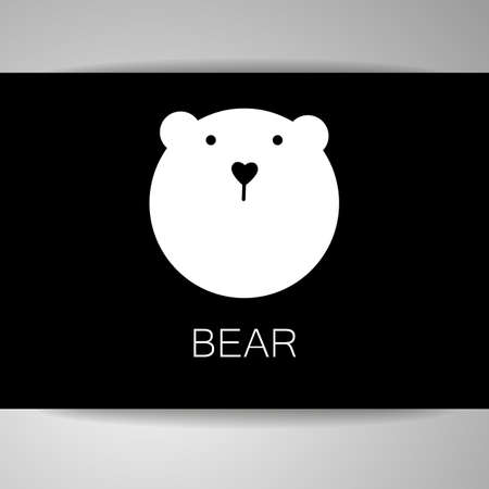 Polar bear animal sign. Bear mascot ideaのイラスト素材