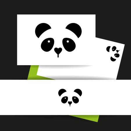 Panda design identity presentation template. Asian bear ideaのイラスト素材