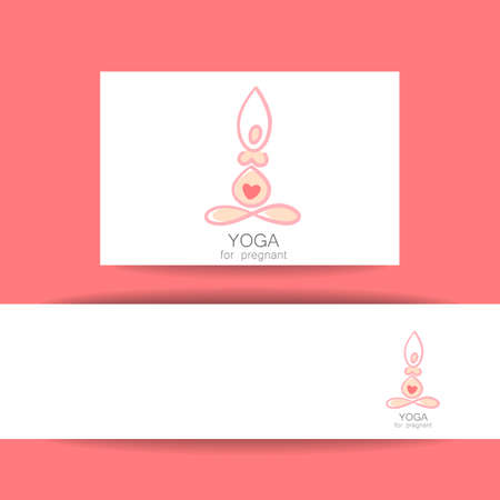 Yoga for pregnant women. Concept identity presentation for Yoga studio and classes for pregnant women. Vector graphic illustration.のイラスト素材