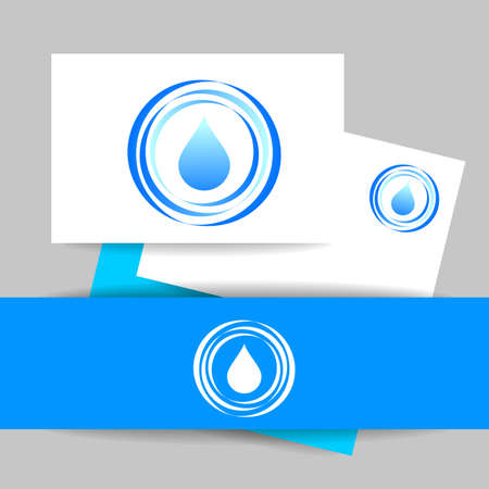 Aqua water drop. Concept identity presentation design for mineral water, eco drink, bio liquid, aqua product and etc. Vector graphic illustration.のイラスト素材
