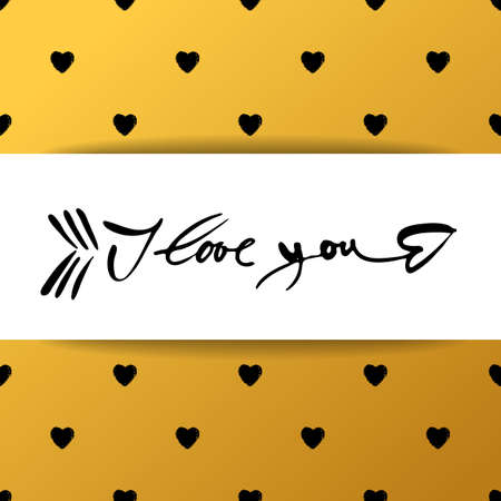 I LOVE YOU as a symbol of the arrows of Cupid. I love you - hand lettering. Concept design for greeting card: Valentines day, Love letter, Wedding invitation. Hand drawn calligraphy.のイラスト素材
