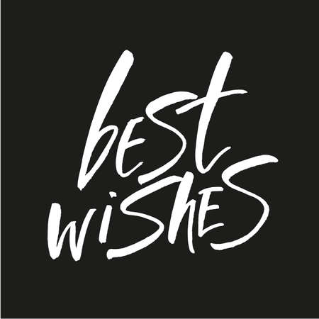 BEST WISHES. Lettering.Hand drawn lettering design. Typography for banner, poster or card design. Vector invitation.のイラスト素材