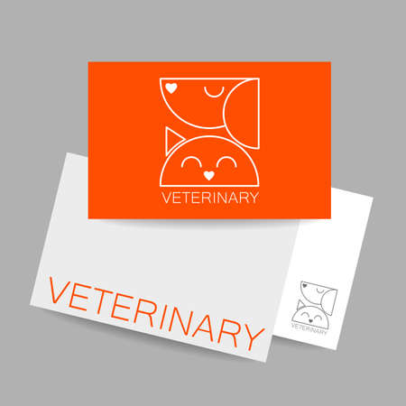 Veterinary clinic. Business card template. Idea for veterinary, pet shop, clinic, pet care, or other animal help and etc. design.のイラスト素材