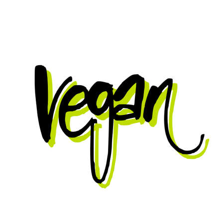 Vegan. Hand lettering. Design for  stamp, badge, label.のイラスト素材