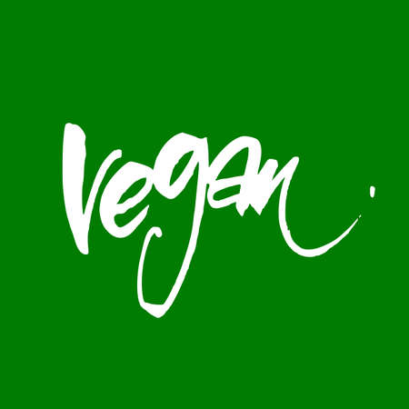 Vegan. Hand lettering. Design for  stamp, badge, label.のイラスト素材