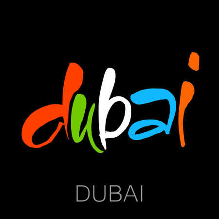 DUBAI LOGO. Idea for Arabic Logos and Dubai events. Vector template.のイラスト素材
