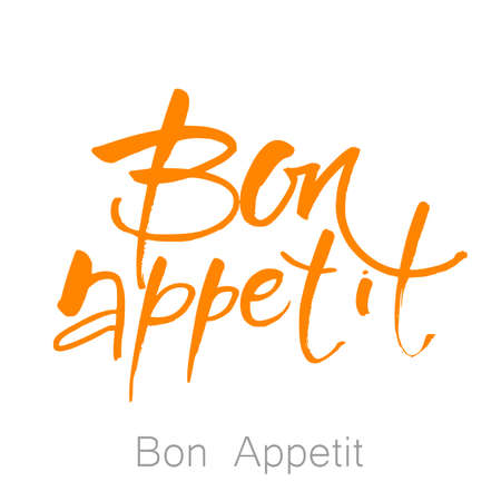 Bon Appetit handmade vector calligraphy.のイラスト素材