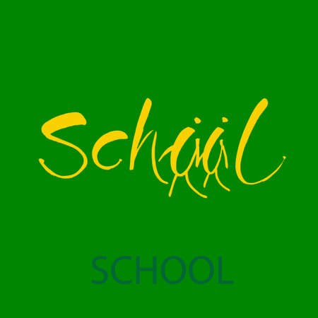 SCHOOL. Logo Lettering poster. Vector illustration.のイラスト素材
