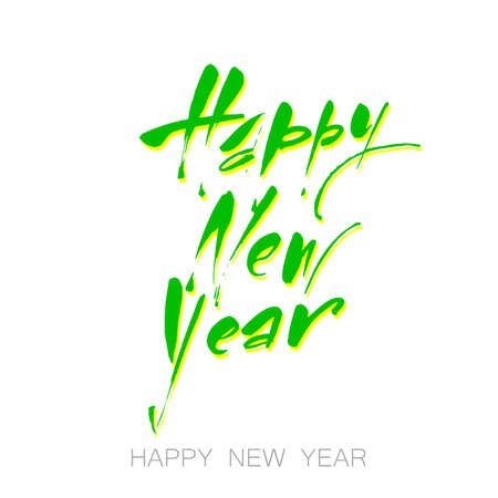 Happy New Year typography; colored calligraphy vector illustration.のイラスト素材