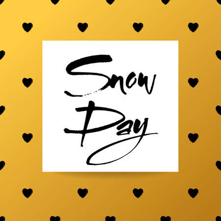 SNOW DAY Lettering Design template. Vector illustration.のイラスト素材